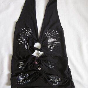 Saale Jeans Cutout Halter Top - sz L